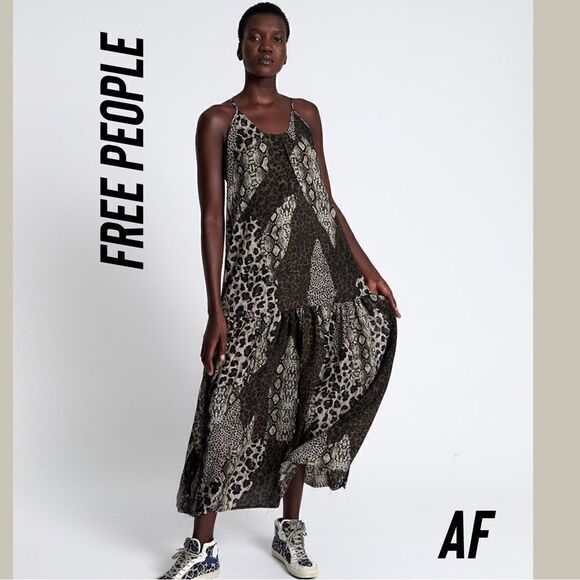 FREE PEOPLE BY ONETEASPOON NIGHT ANIMALS MAXI DRESS NWT SMALL - Picture 4 of 12